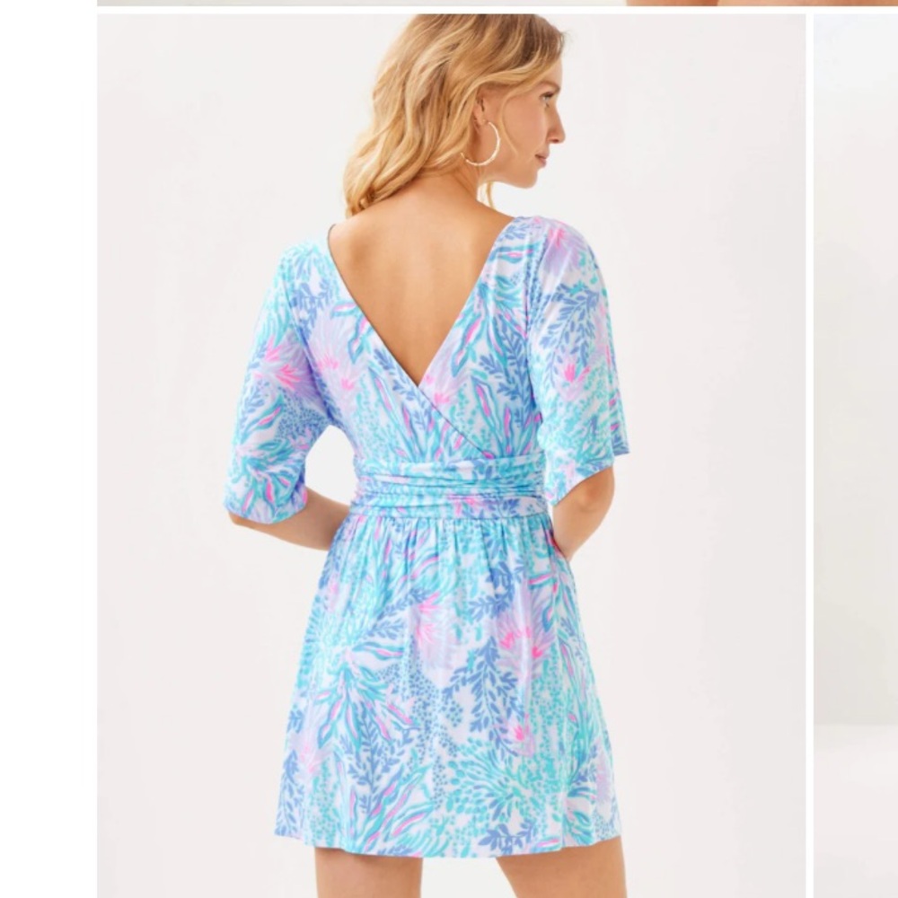 Lilly Pulitzer Parigi Boat Neck Romper Via Del Mar XL - Picture 2 of 11